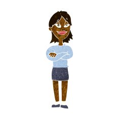 cartoon proud woman N14