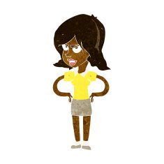 cartoon annoyed woman with hands on hips N4