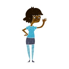 cartoon friendly girl waving N6