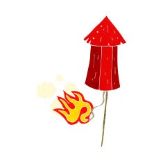 cartoon old firework rocket N6