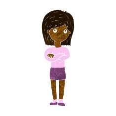cartoon friendly girl rolling eyes N6