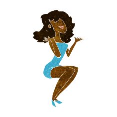 cartoon attractive woman sitting N6
