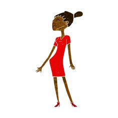 cartoon woman in dress N23