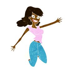 cartoon jumping woman N6