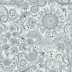vector seamless black and red floral pattern N3