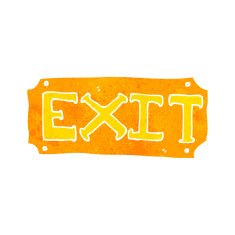 cartoon exit sign N11