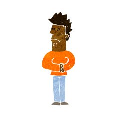 cartoon nervous man N94