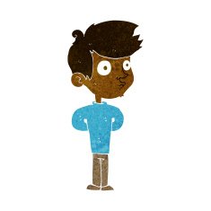 cartoon boy staring N12