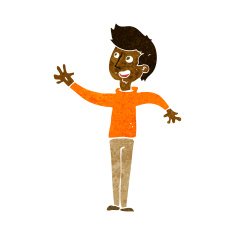 Cartoon Man Waving N24