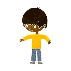 cartoon confused boy N11