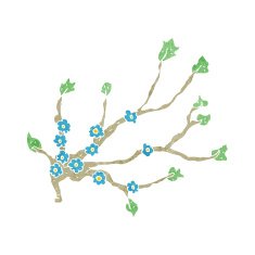 cartoon flowering branch N5