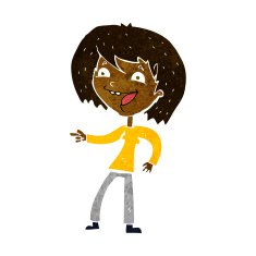 cartoon woman laughing and pointing N6