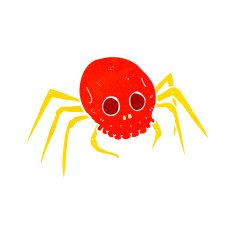 cartoon spooky halloween skull spider N5