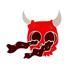 cartoon halloween skull N6