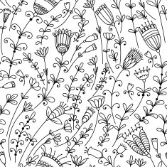 Pattern with wildflowers