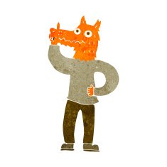 cartoon fox man with idea N2
