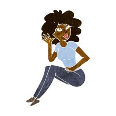 cartoon woman listening N4