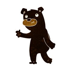 cute cartoon black bear N29