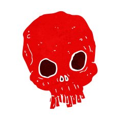 cartoon spooky skull N103