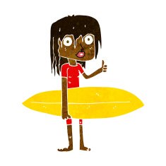 Cartoon Surfer Girl N14