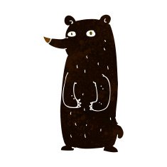 funny cartoon black bear N9