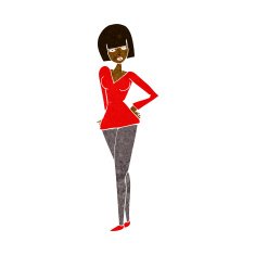 cartoon pretty woman N162
