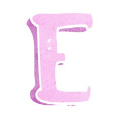 cartoon letter e N9