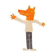 cartoon waving fox N5