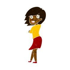 cartoon happy woman N152
