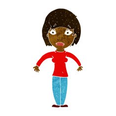 cartoon surprised woman N133