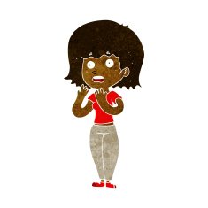 cartoon shocked woman N58