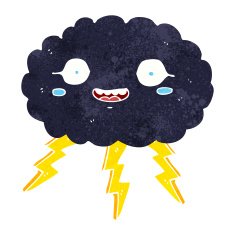 happy cartoon rain cloud N2