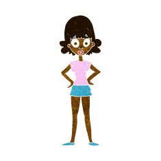 cartoon surprised woman N134