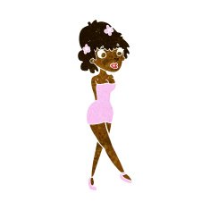 cartoon woman posing in dress N21