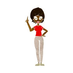 cartoon woman explaining her point N20