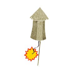cartoon old wooden firework N6