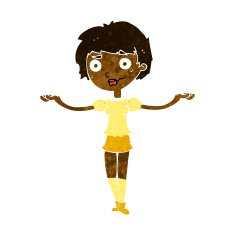 cartoon woman spreading arms N6
