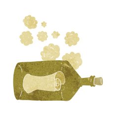 cartoon letter in bottle N6