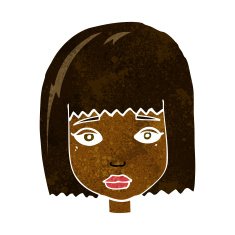 cartoon female face N80