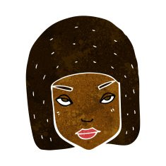 cartoon annoyed female face N5