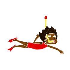 cartoon swimmer with snorkel N6