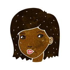 cartoon female face N81