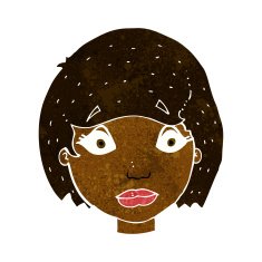 cartoon worried female face N4