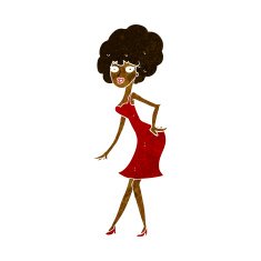 cartoon woman posing in dress N23