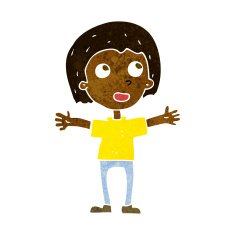 cartoon happy person N19