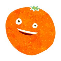 happy cartoon orange N2