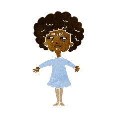 cartoon bitter old woman N11