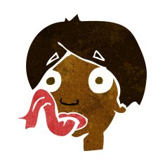cartoon head sticking out tongue N5