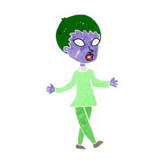 cartoon halloween zombie woman N6