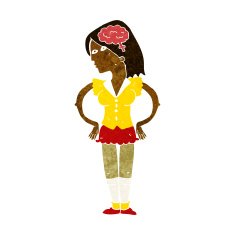 cartoon intelligent woman N11